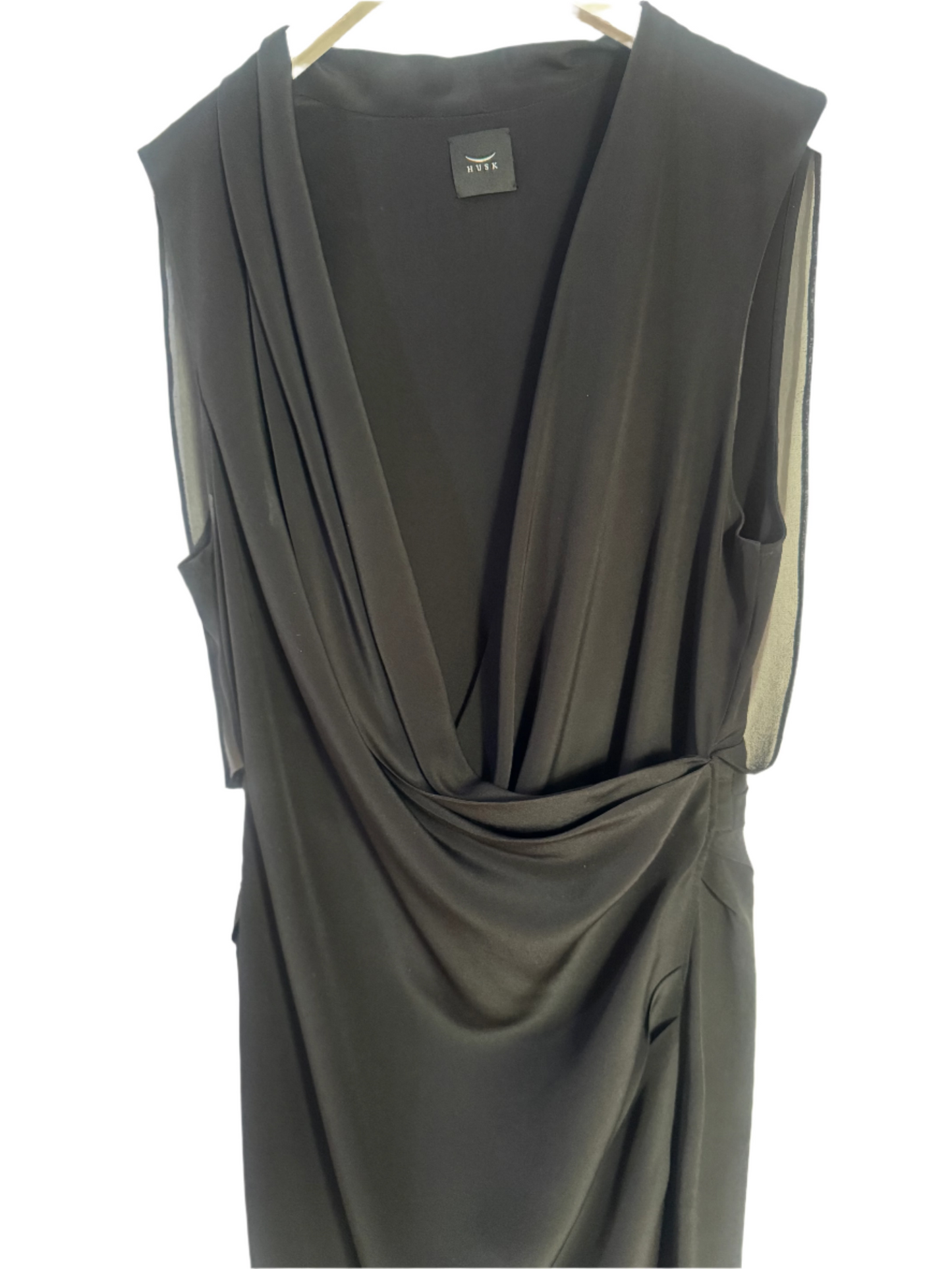 Husk Silk Drape Dress - Size 2