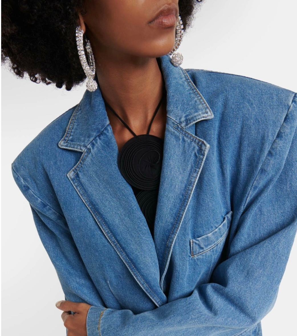Magda Butrym Denim Oversized Blazer - Size 34 (Like New)