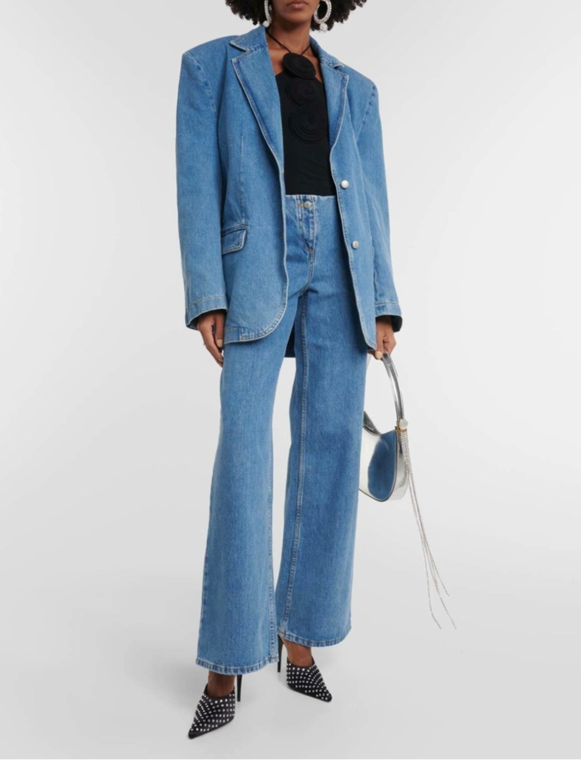 Magda Butrym Denim Oversized Blazer - Size 34 (Like New)