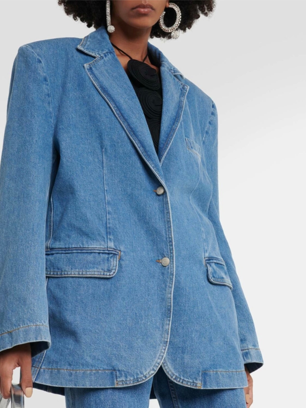 Magda Butrym Denim Oversized Blazer - Size 34 (Like New)