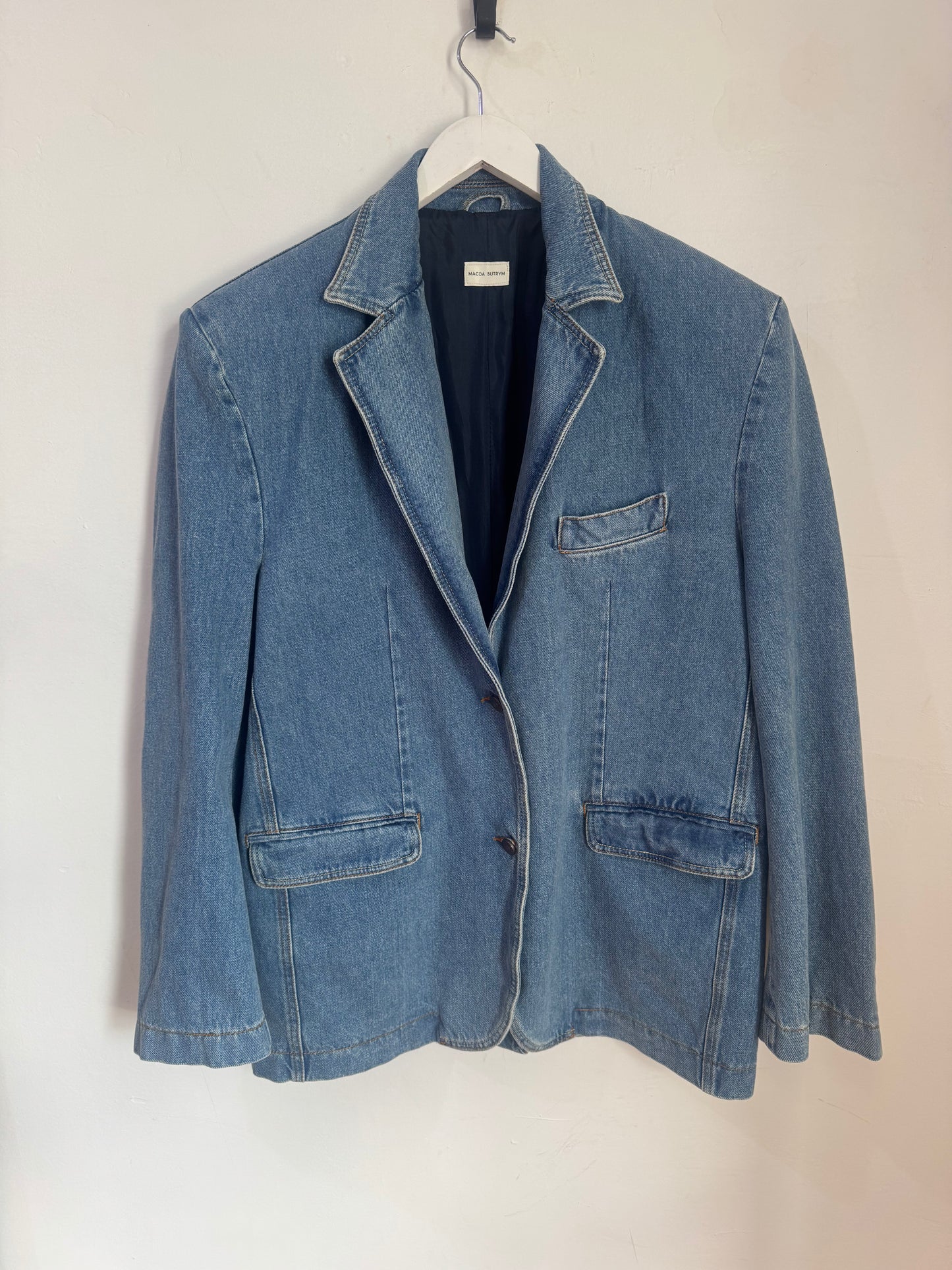 Magda Butrym Denim Oversized Blazer - Size 34 (Like New)