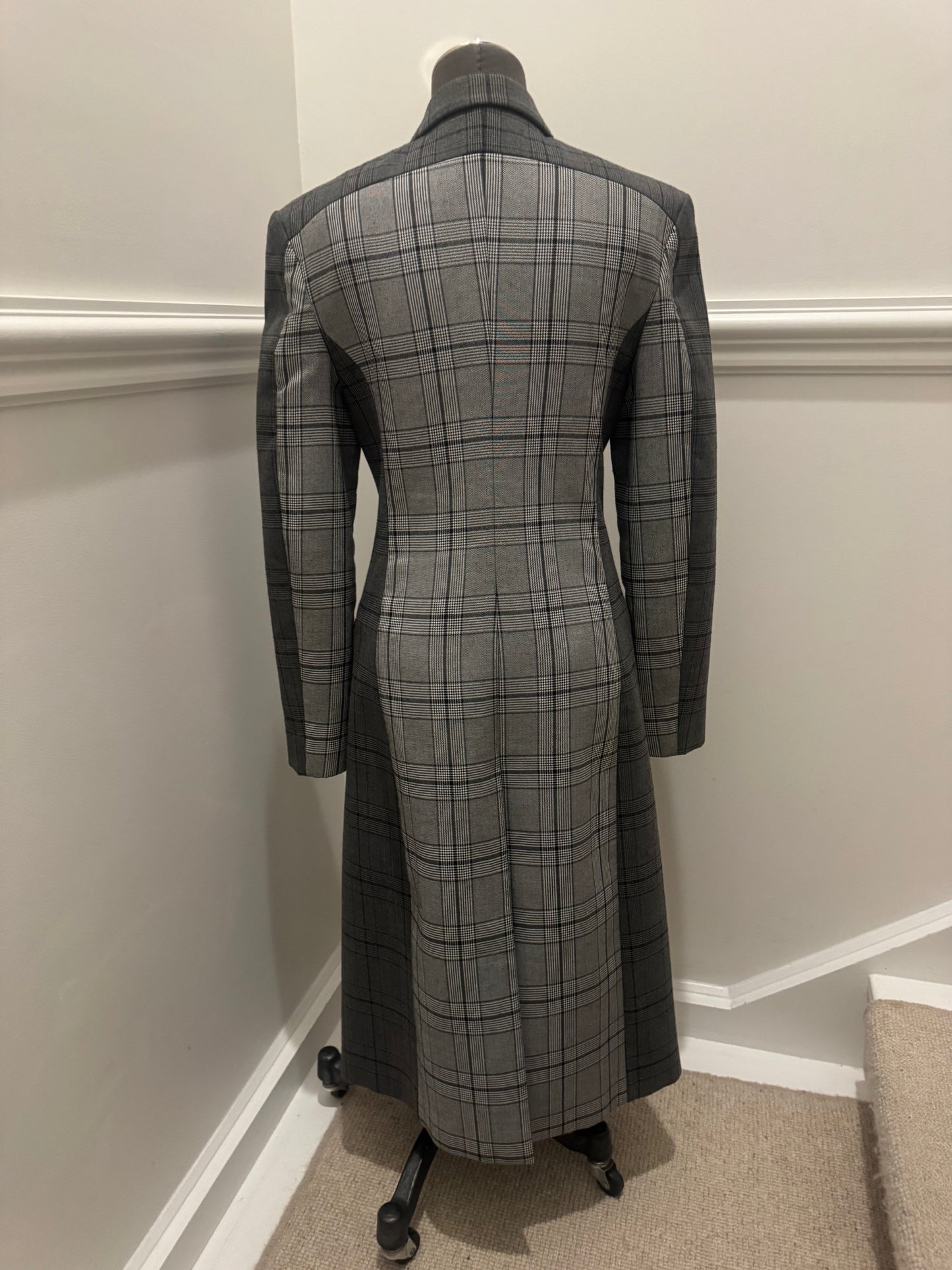 Acler Grey Check Coat - Size M (Like New)