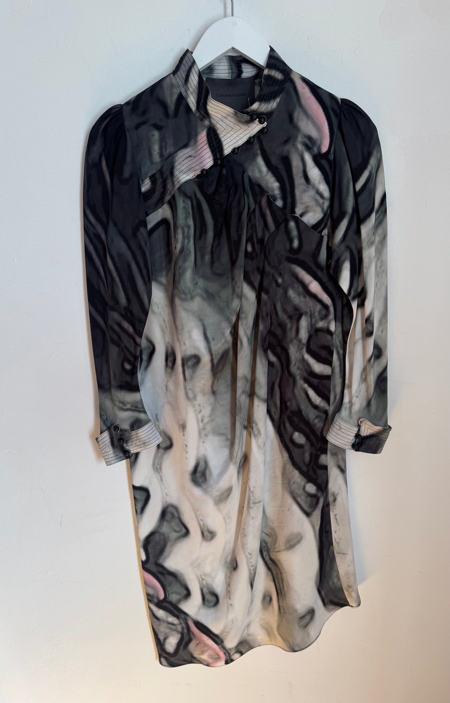 Scanlan Theodore Multi Print Silk Dress with Tie Belt - Size S/M