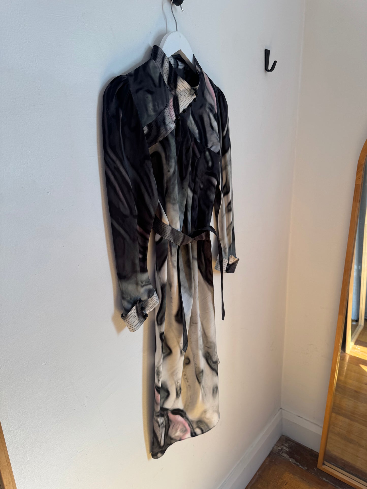 Scanlan Theodore Multi Print Silk Dress with Tie Belt - Size S/M