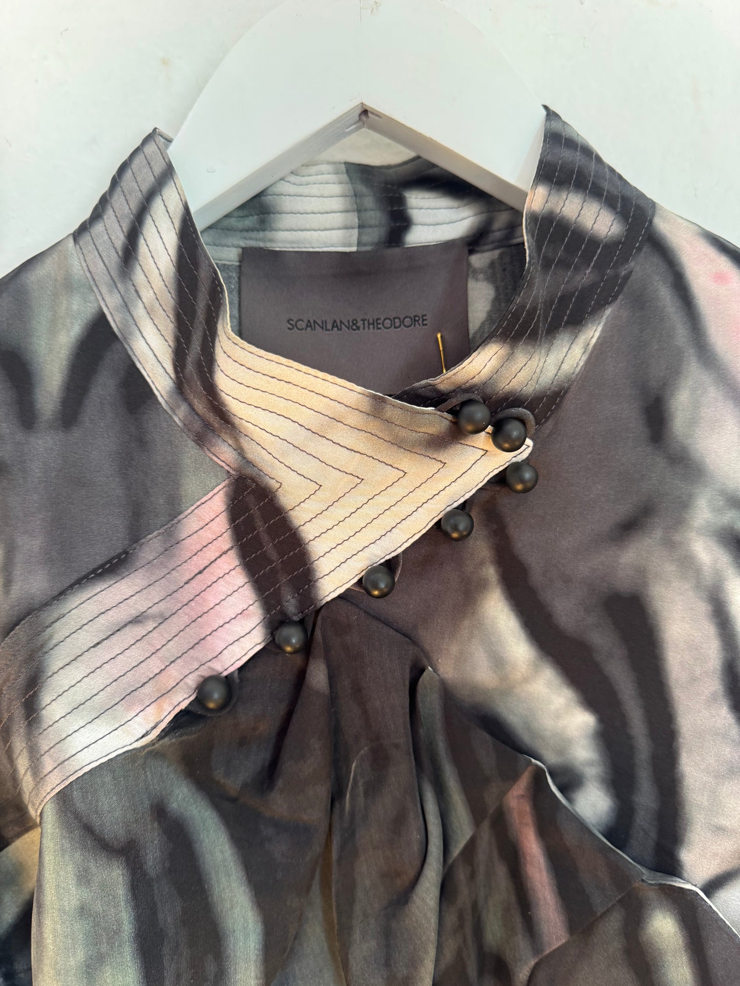 Scanlan Theodore Multi Print Silk Dress with Tie Belt - Size S/M