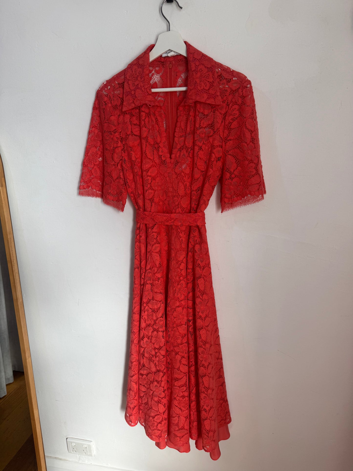 Scanlan Theodore French Lace Dress with Slip - Size 12