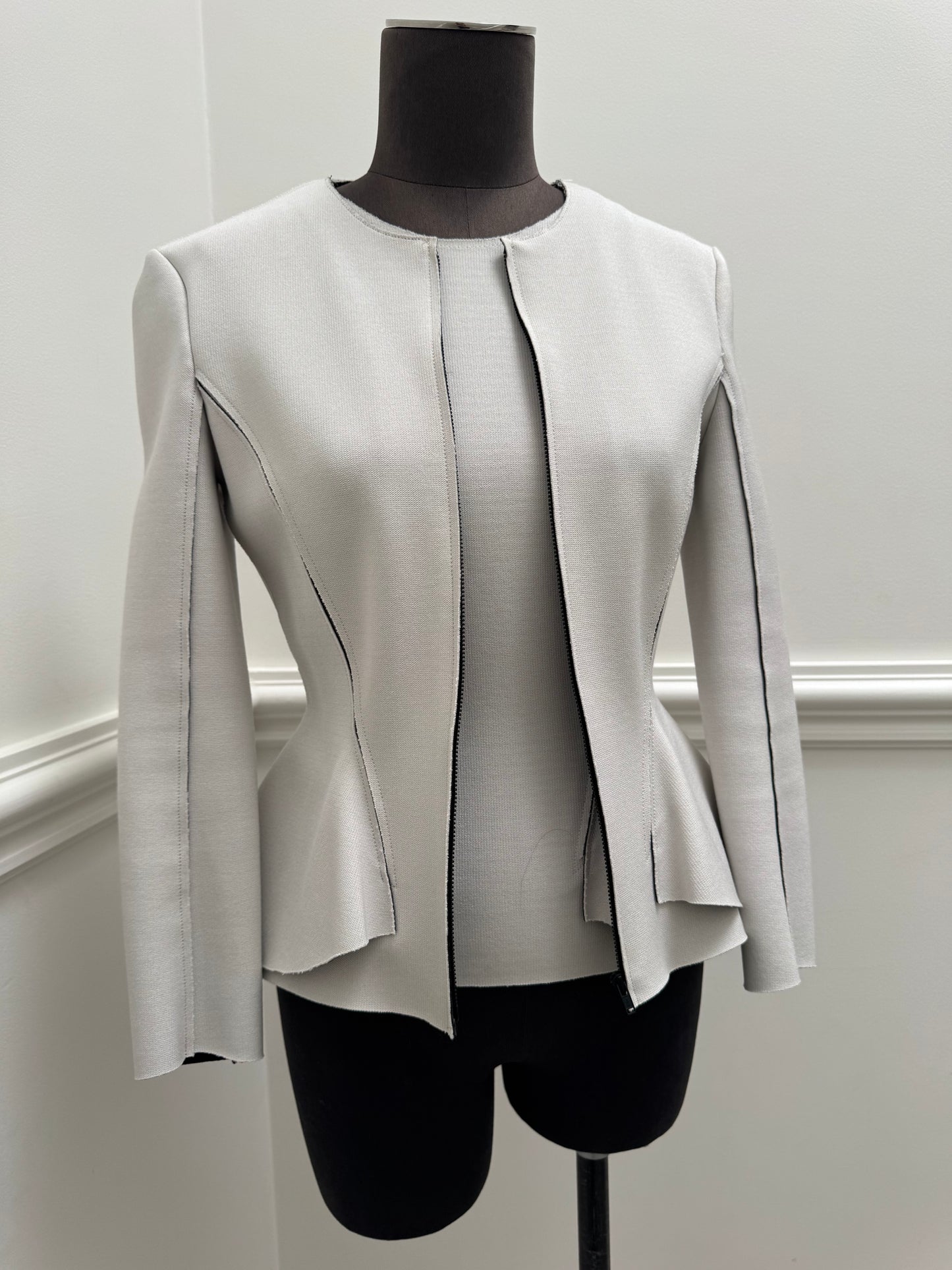 Scanlan Theodore Peplum Beige Jacket - Size 8
