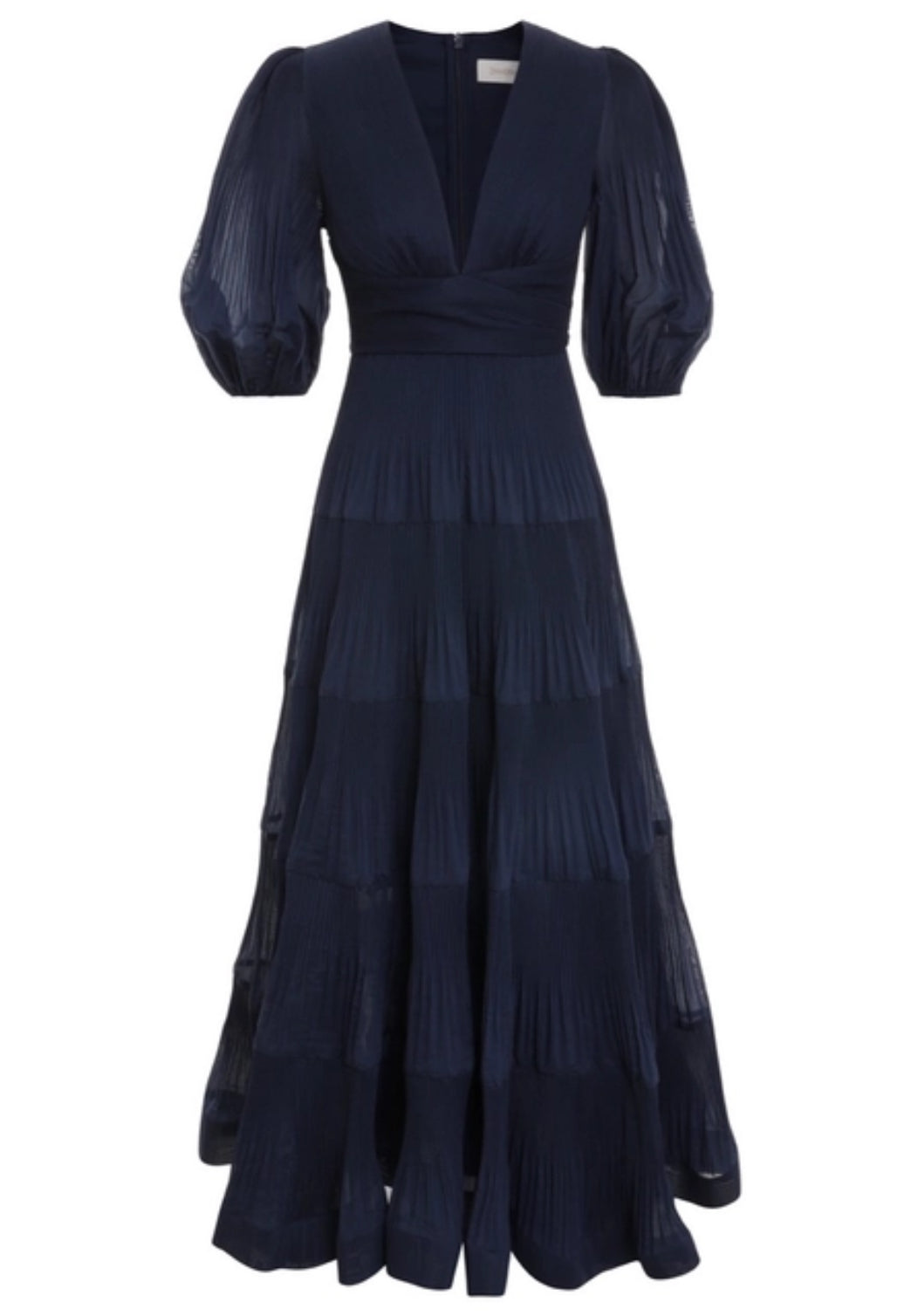Zimmermann Navy Pleated Midi Dress - Size 1