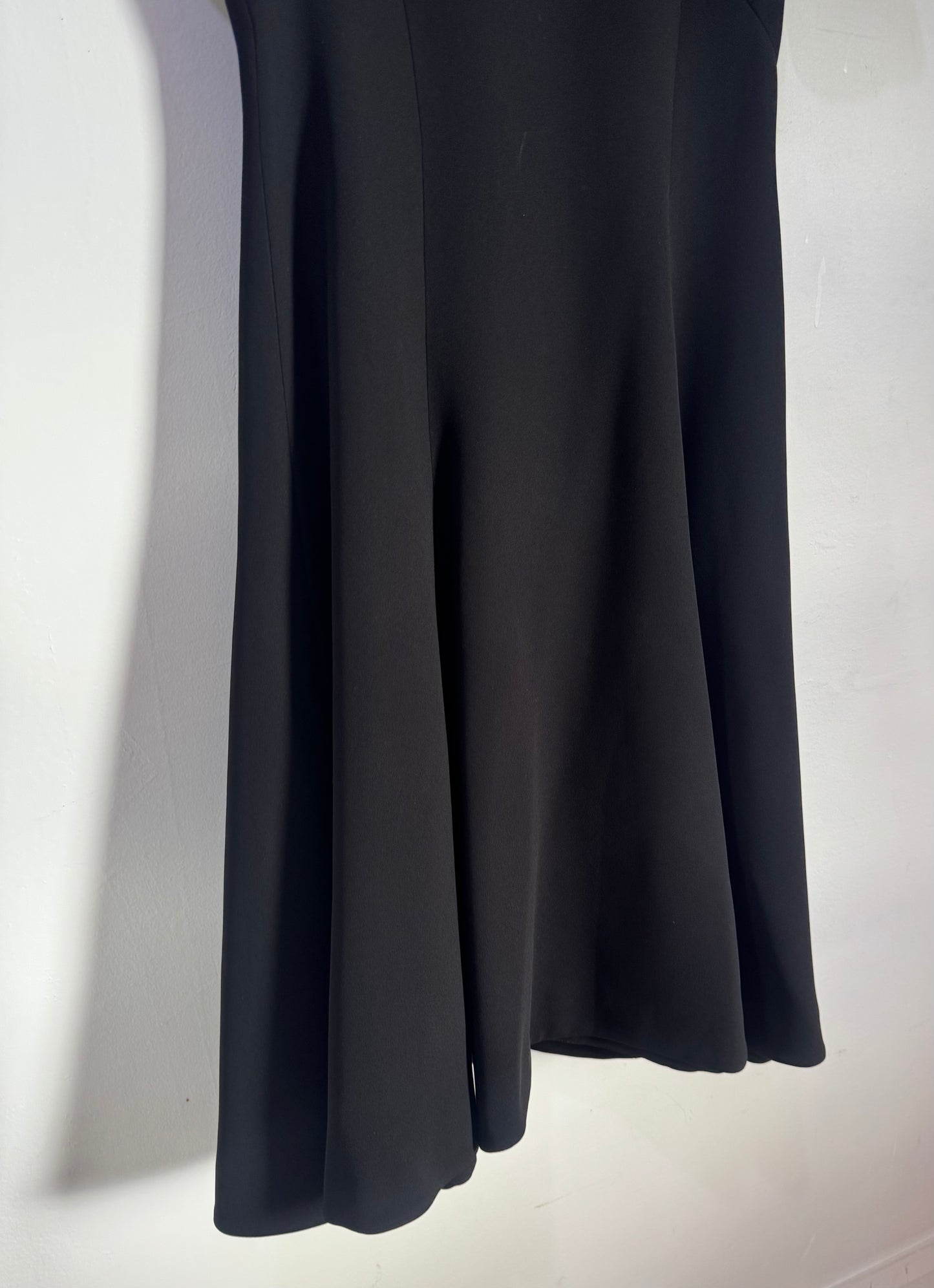 Carla Zampatti Black A-Line Crepe Dress - Size 8