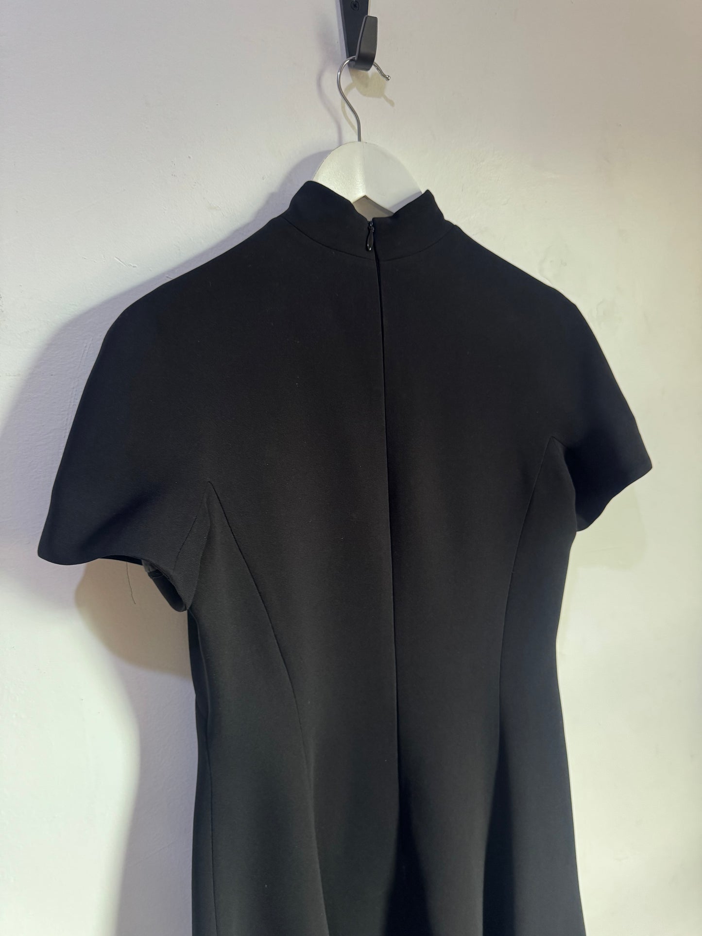 Carla Zampatti Black A-Line Crepe Dress - Size 8