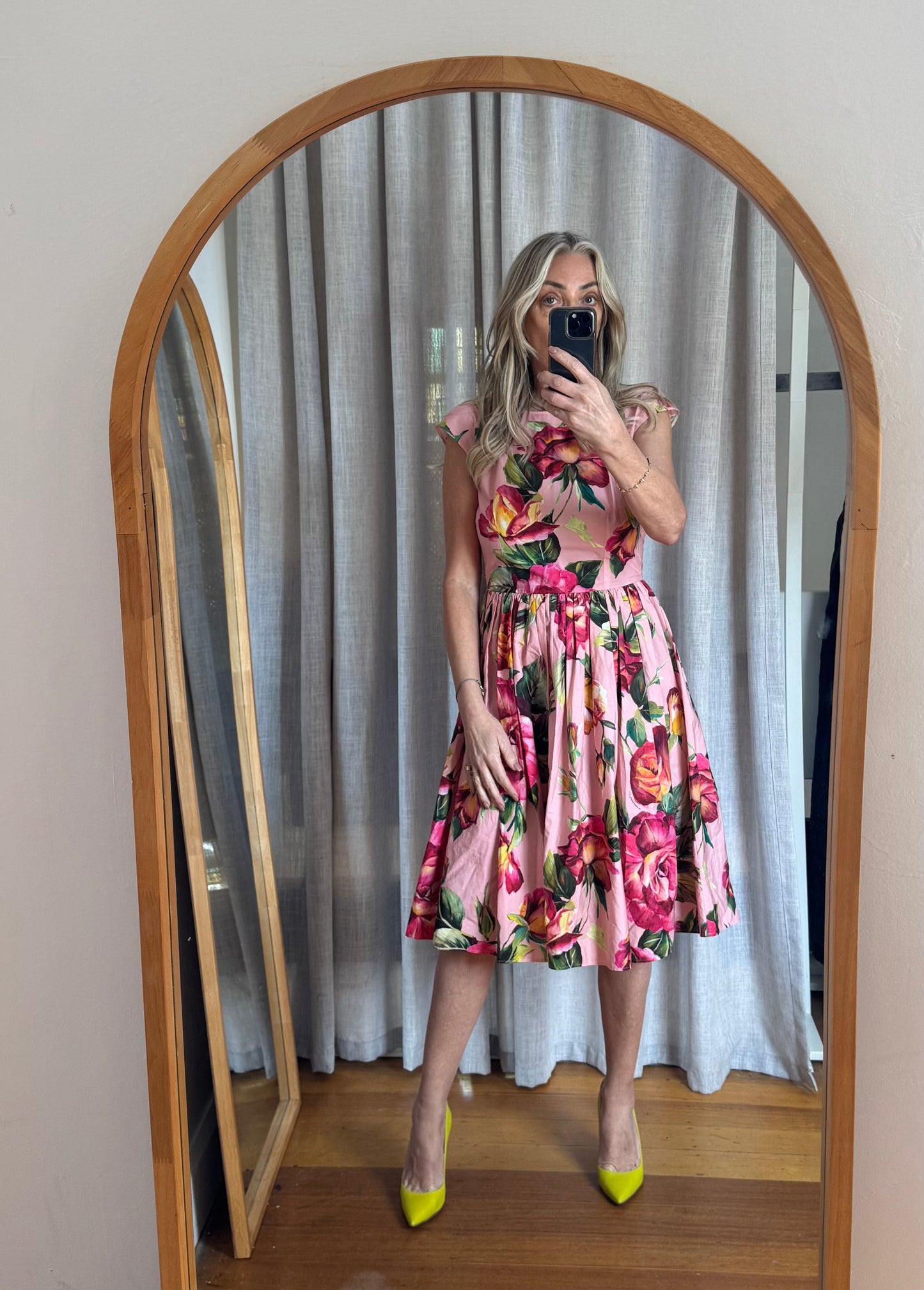 Dolce & Gabbana Floral Coton Midi Dress - Size 42 | Size 10