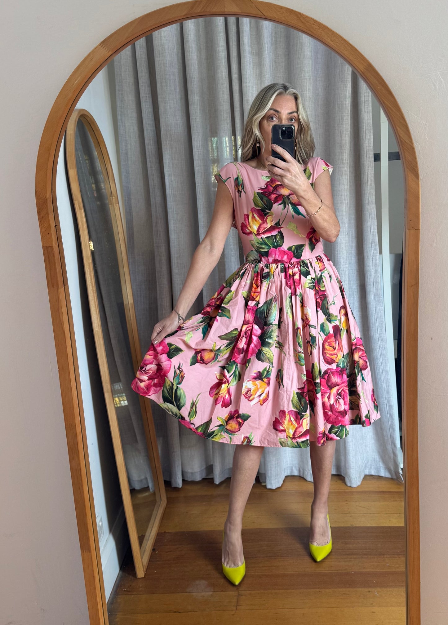 Dolce & Gabbana Floral Coton Midi Dress - Size 42 | Size 10