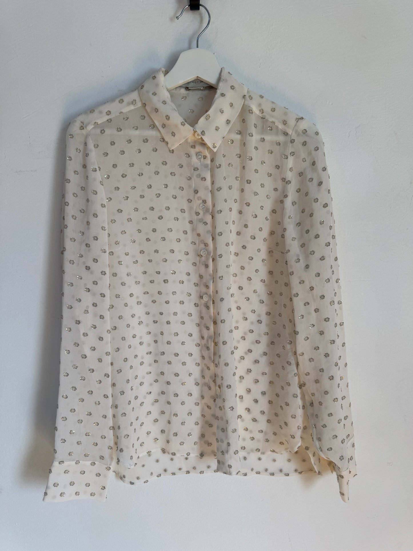 Stella McCartney Metallic Chiffon Silk Blouse - Size 42