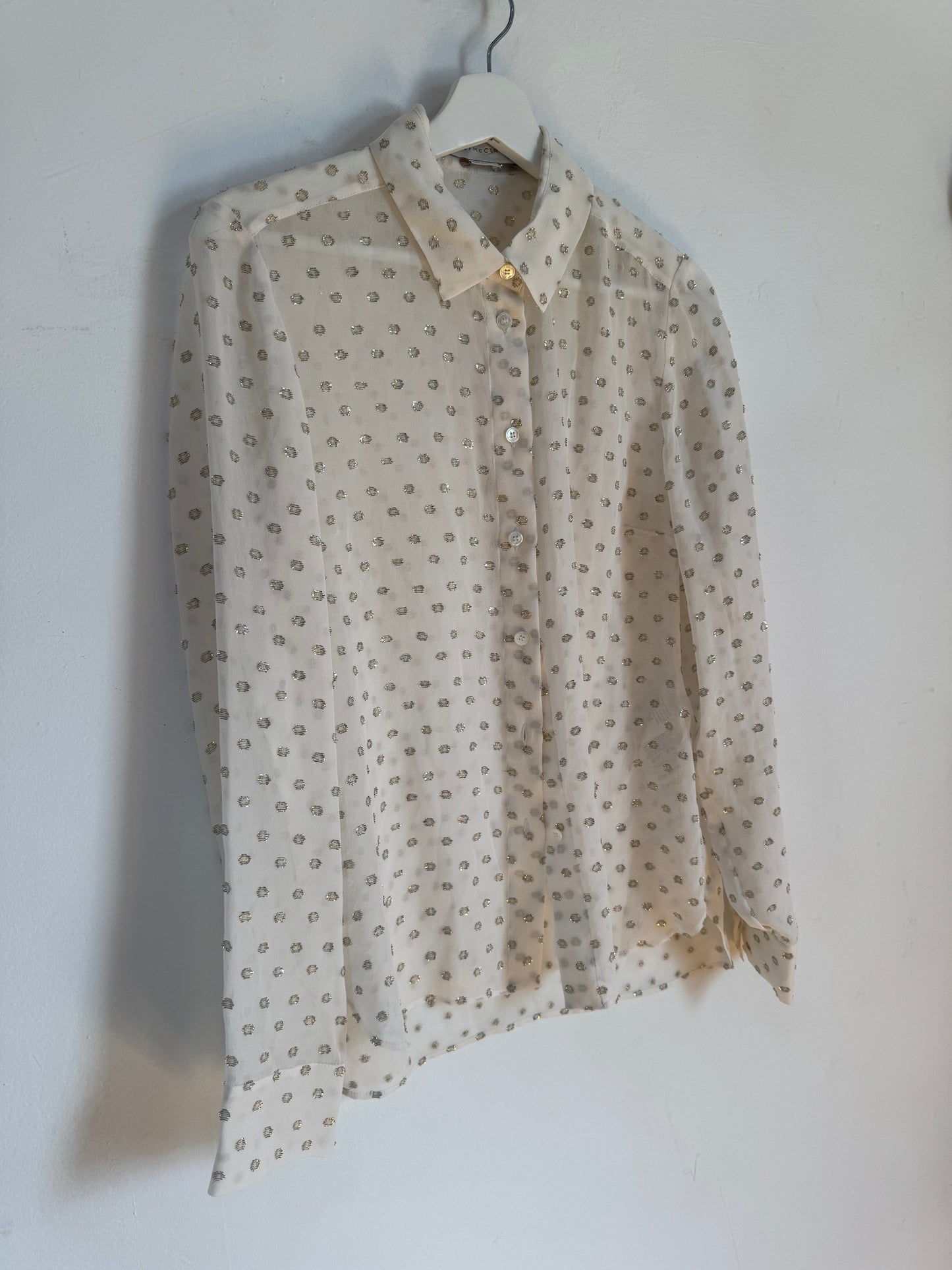 Stella McCartney Metallic Chiffon Silk Blouse - Size 42