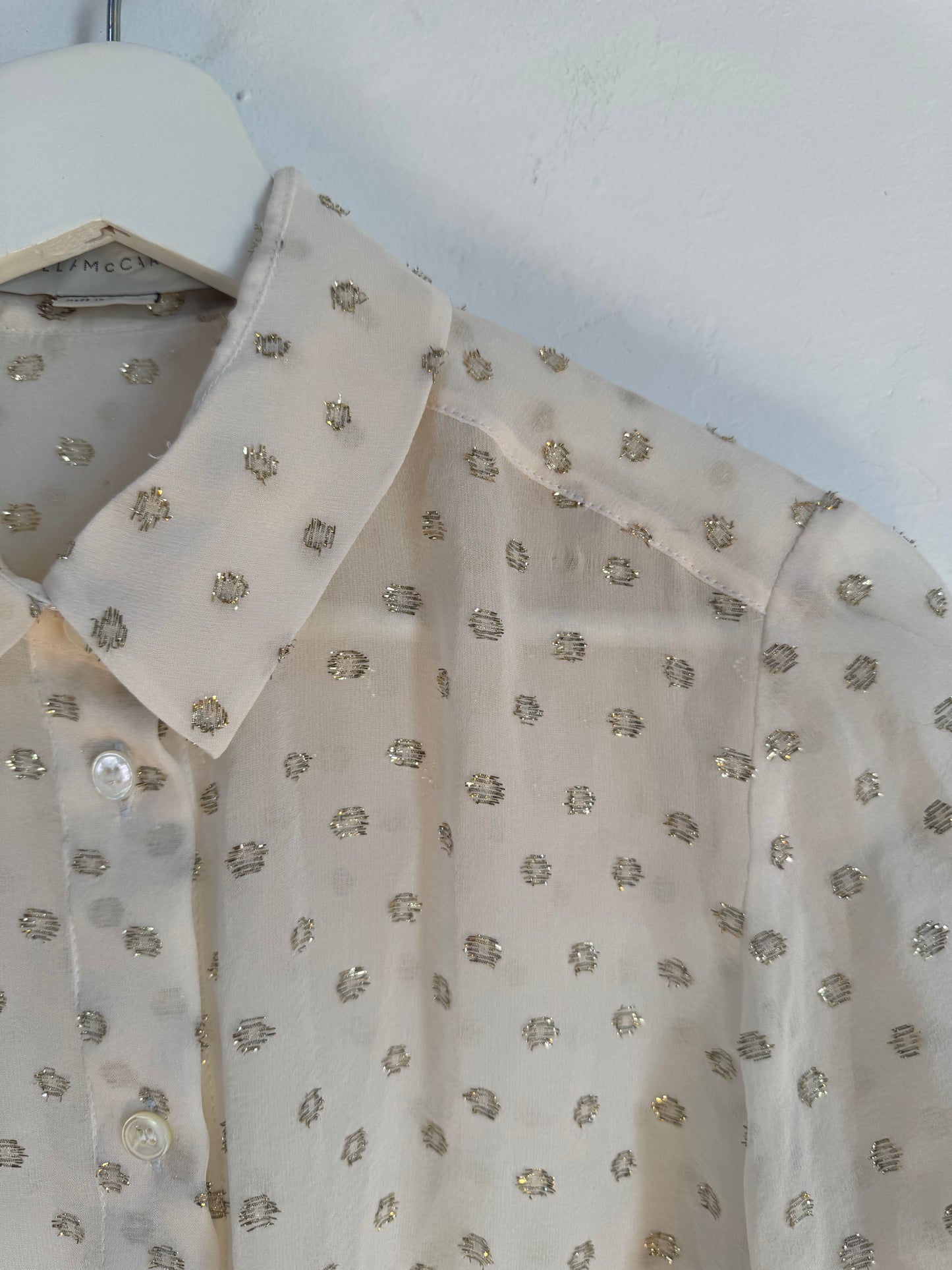 Stella McCartney Metallic Chiffon Silk Blouse - Size 42