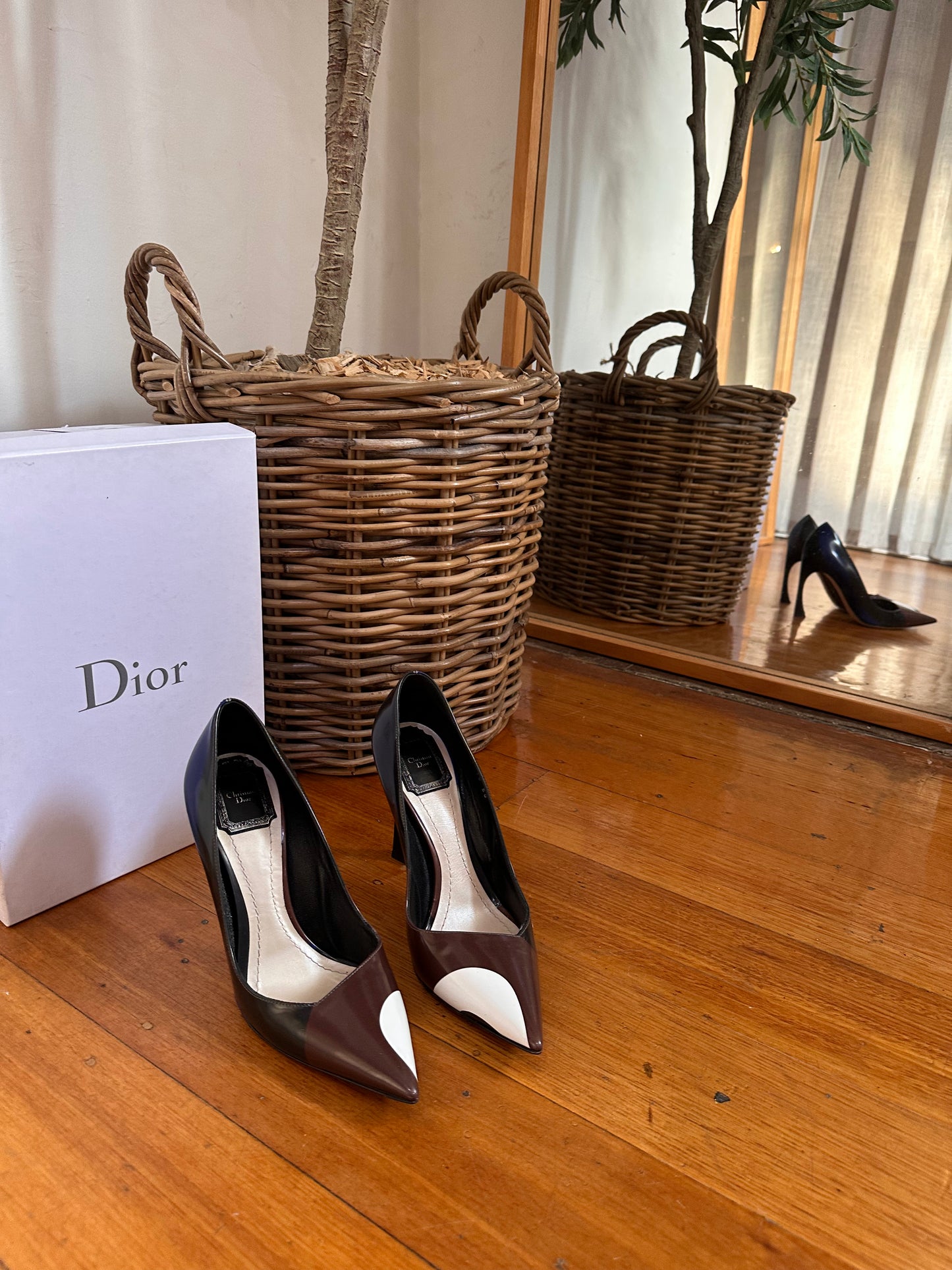 Christian Dior Songe Glazed Leather 10cm Heels - Size 38