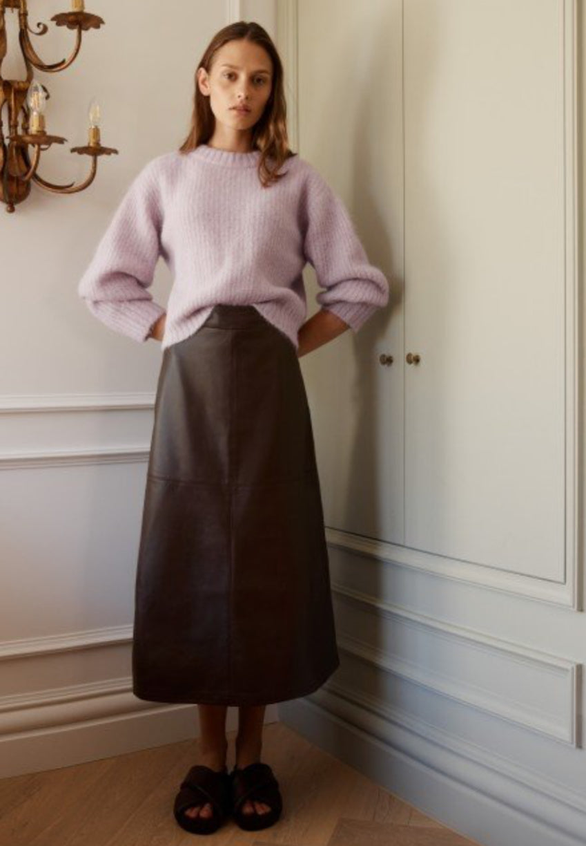 Morrison Chocolate Brookyn Leather Skirt - Size 1 (New without Tags)