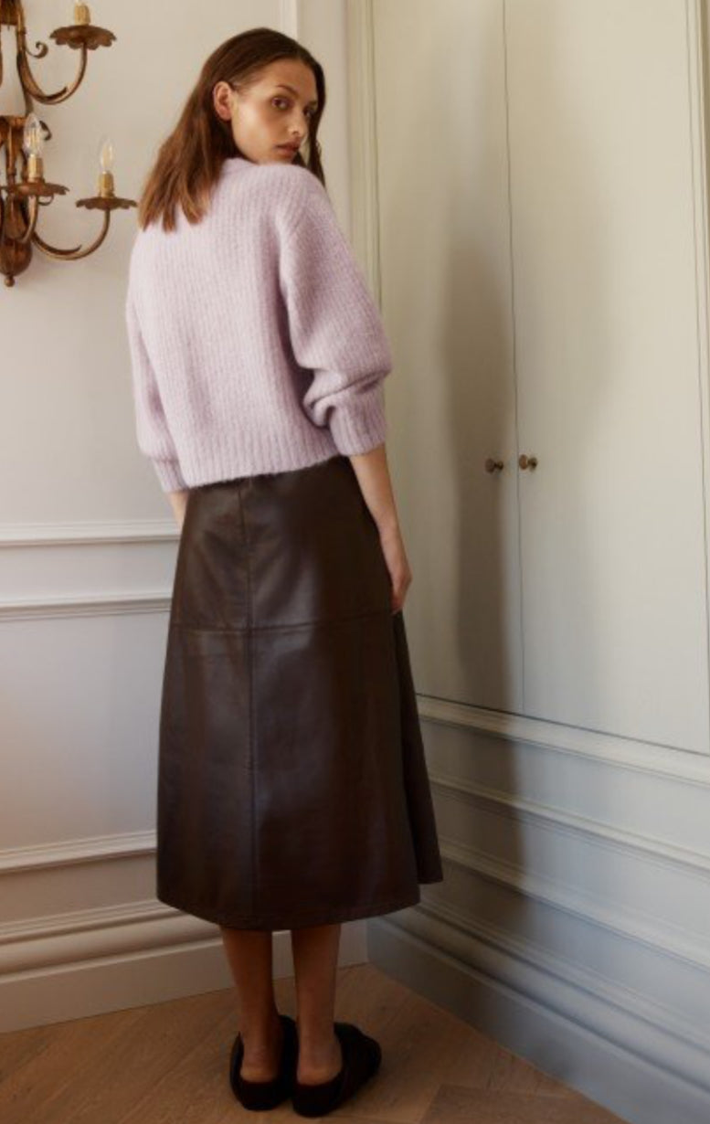Morrison Chocolate Brookyn Leather Skirt - Size 1 (New without Tags)
