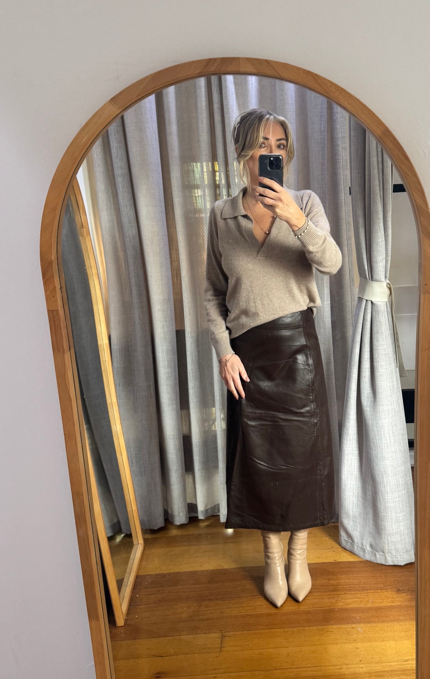 Morrison Chocolate Brookyn Leather Skirt - Size 1 (New without Tags)