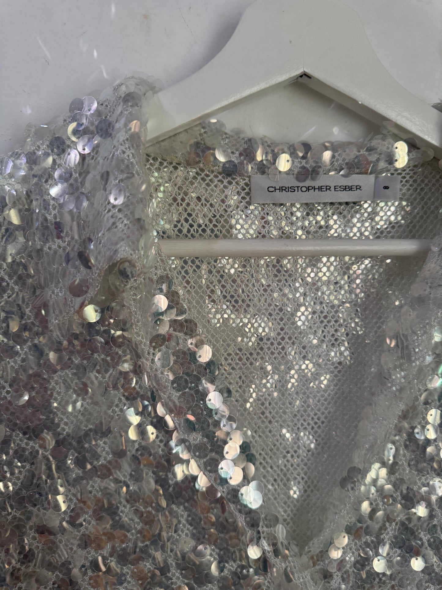 Christopher Esber Opaline Sequin Polo Top - Size 1