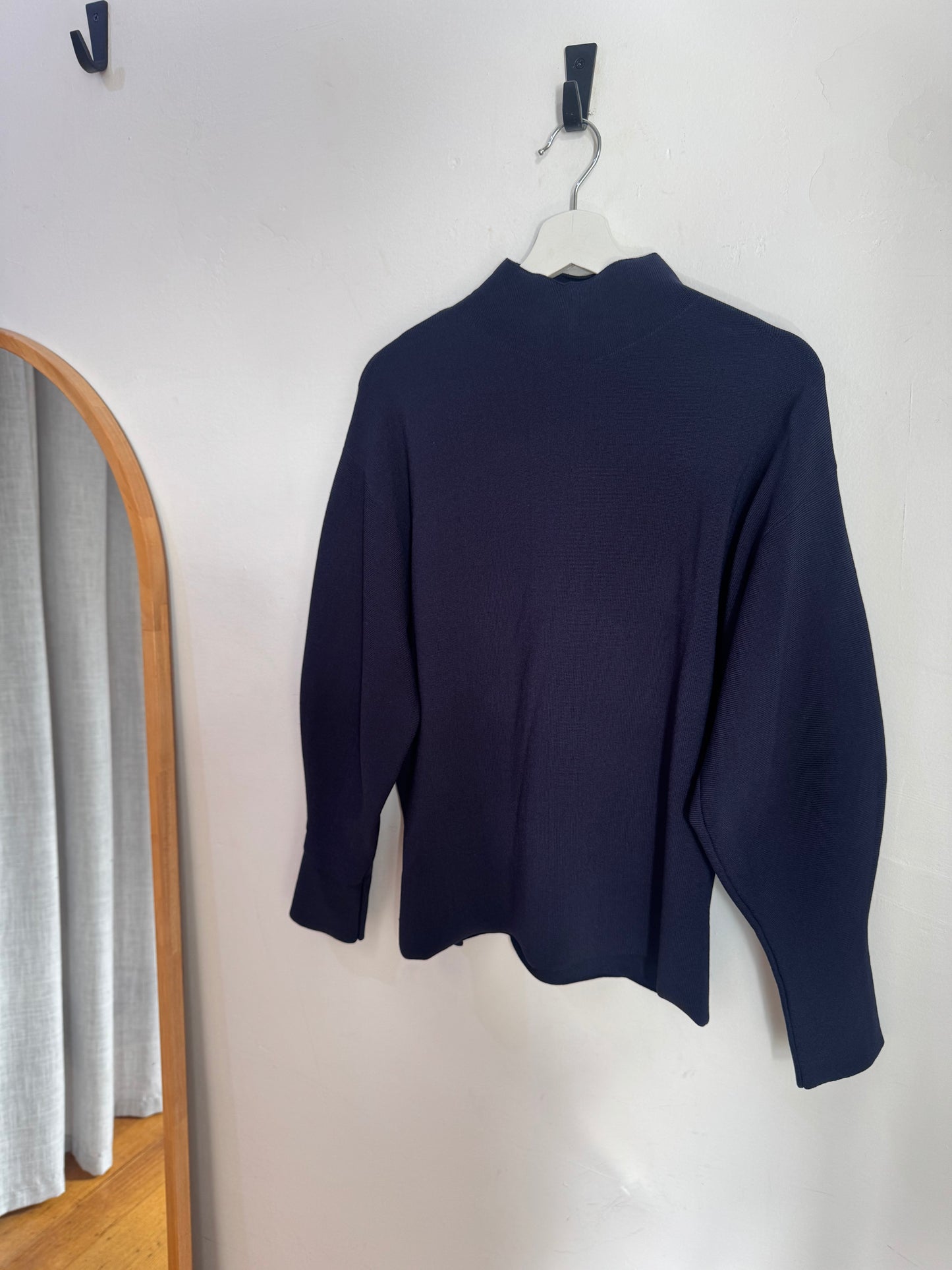 Camilla and Marc Navy Turtle Neck Crepe Knit Sweater - Size S