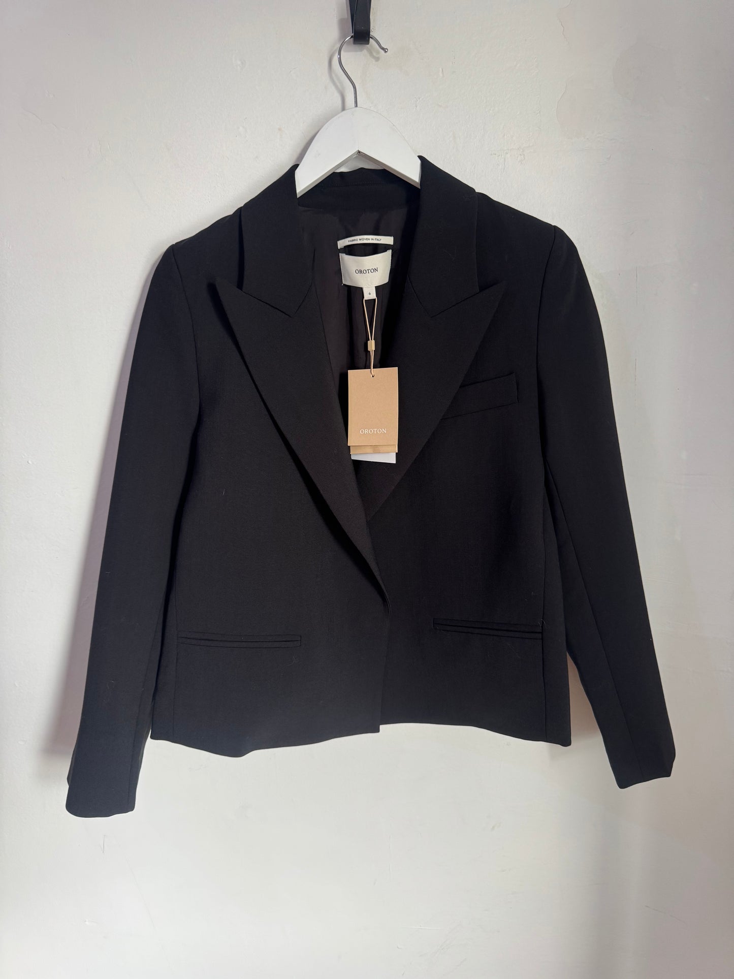 Oroton Black Waiter's Jacket - Size 6 (oversided) Brand New