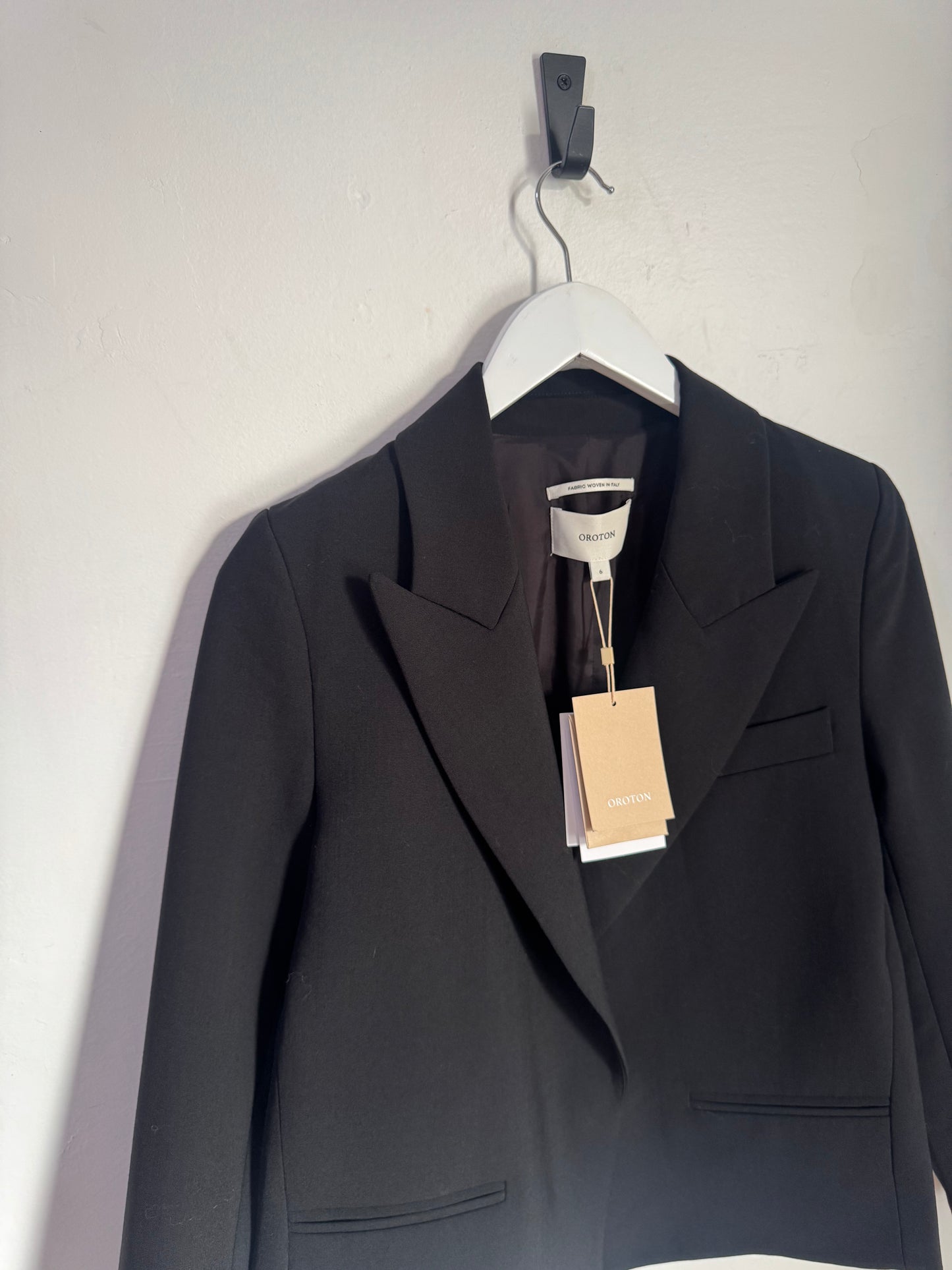 Oroton Black Waiter's Jacket - Size 6 (oversided) Brand New