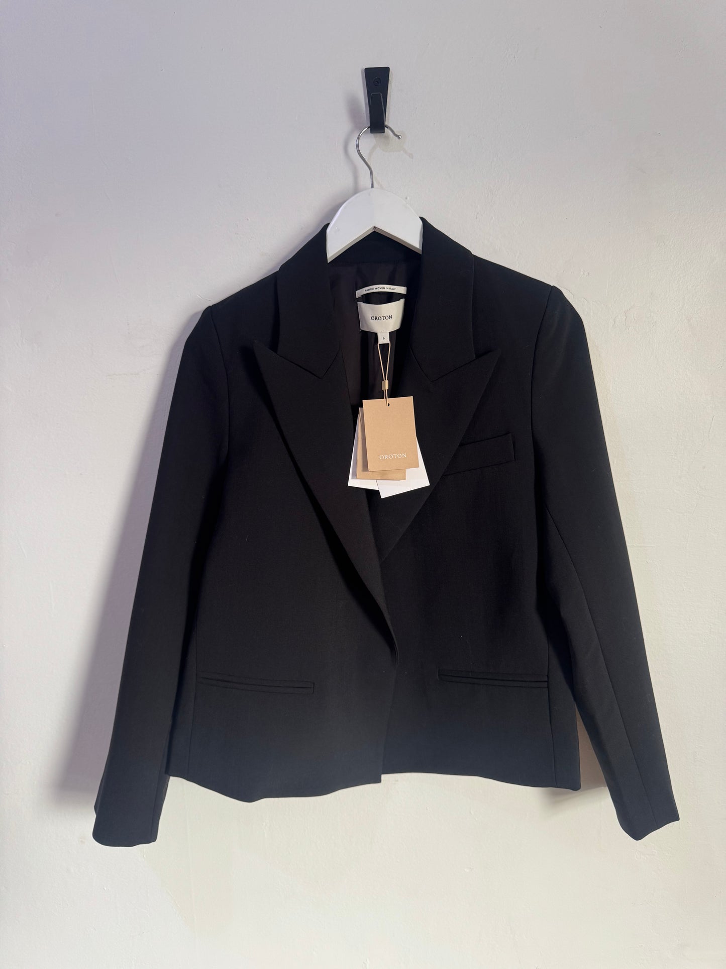 Oroton Black Waiter's Jacket - Size 6 (oversided) Brand New