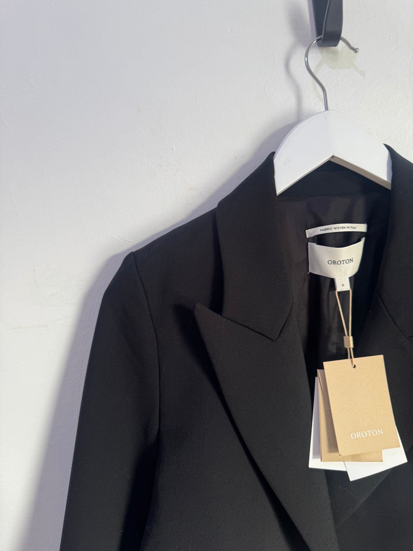 Oroton Black Waiter's Jacket - Size 6 (oversided) Brand New