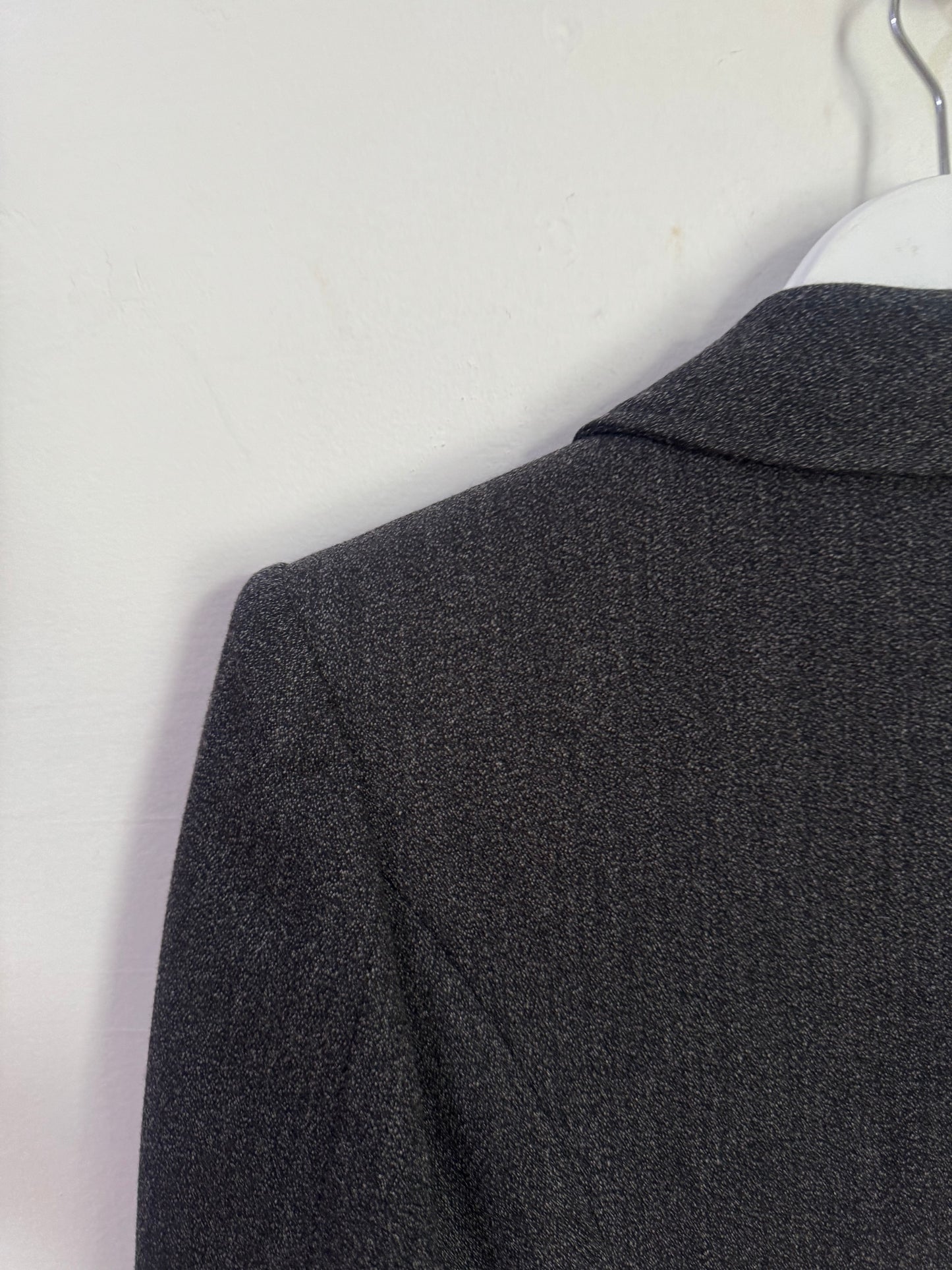 Chanel Grey Vintage 100% Wool Blazer - Size 38