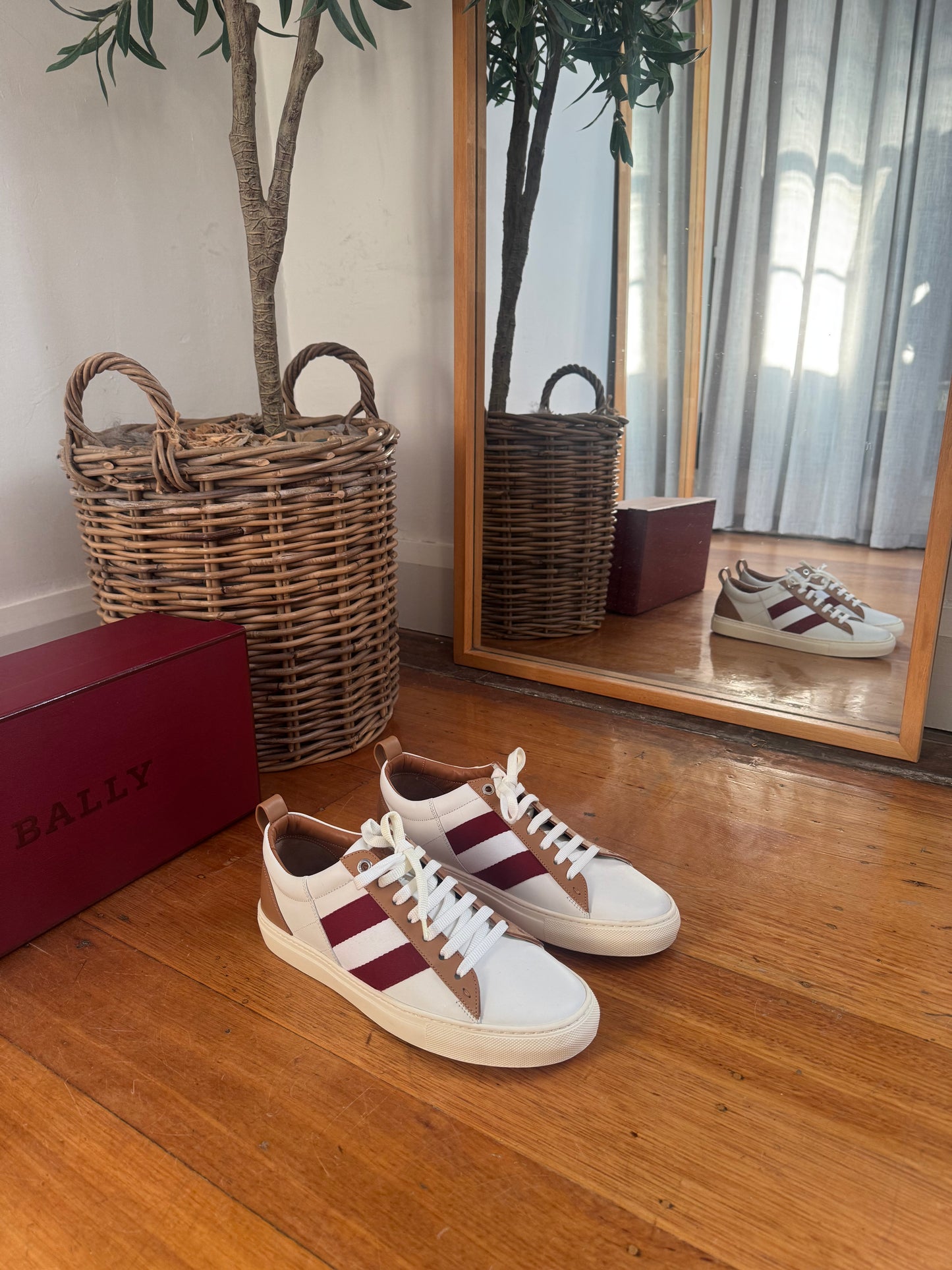 Bally Stripe Low Top Sneakers - Size 41 (Brand New in Box)
