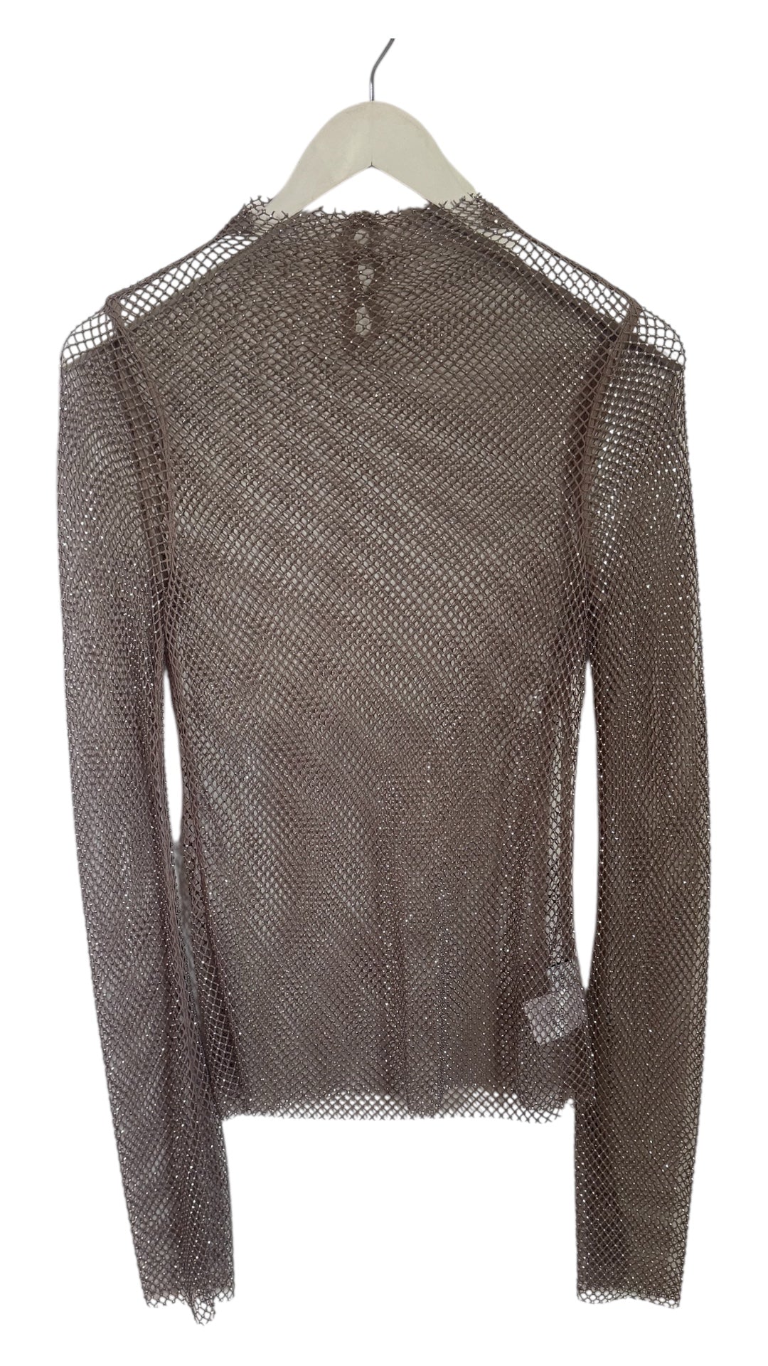 Henne Mesh Net Top with Silver Beading - Size S/M