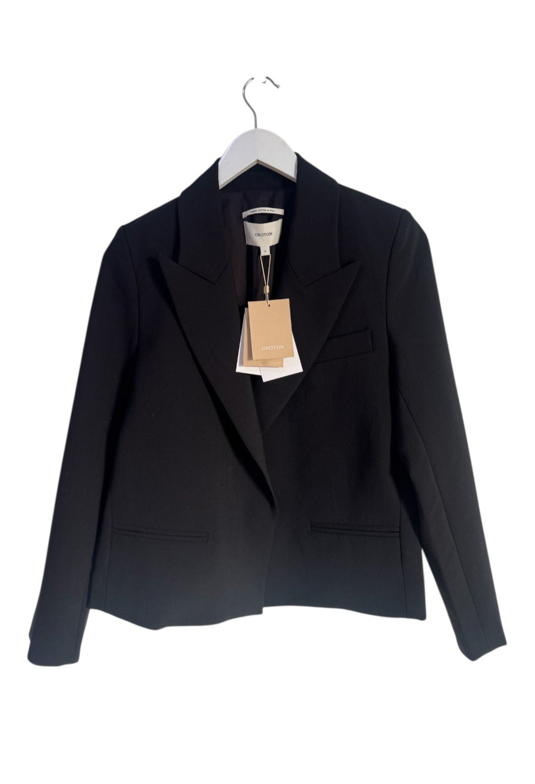 Oroton Black Waiter's Jacket - Size 6 (oversided) Brand New