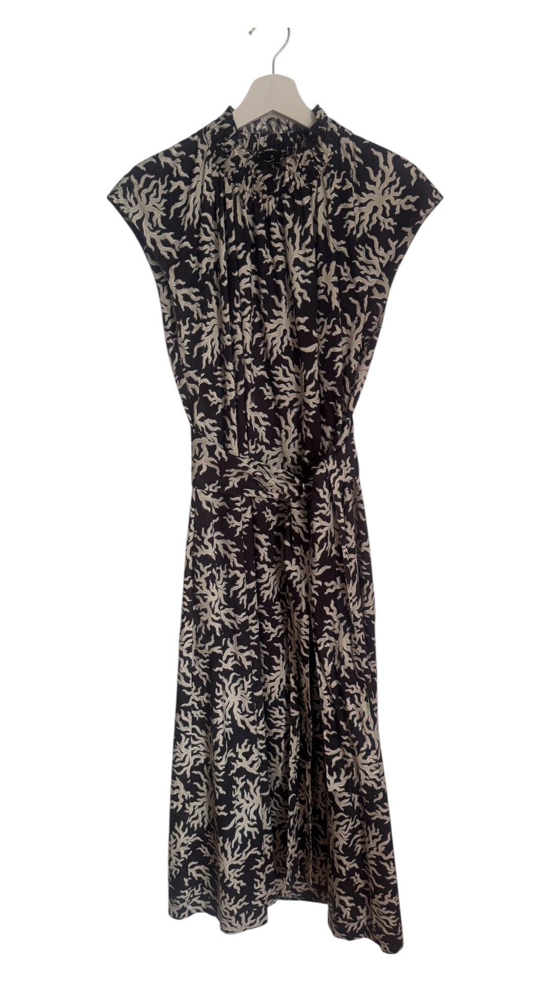 Husk Print Cotton Midi Dress - Size 10