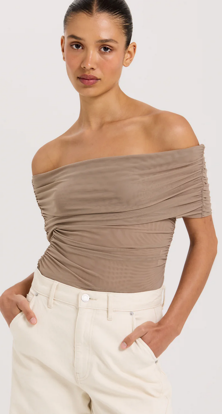 Henne Vinna Taupe Top - Size S