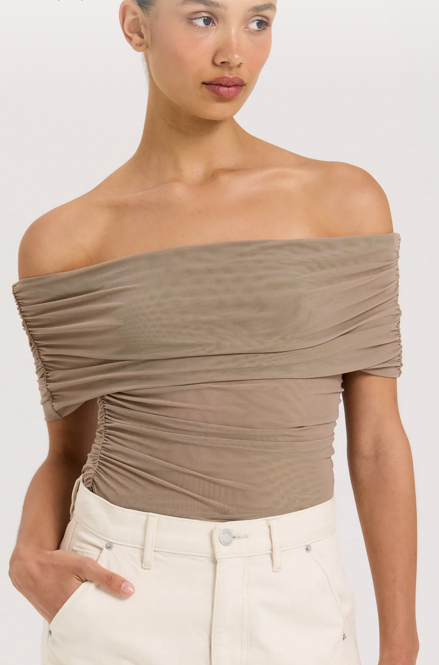 Henne Vinna Taupe Top - Size S