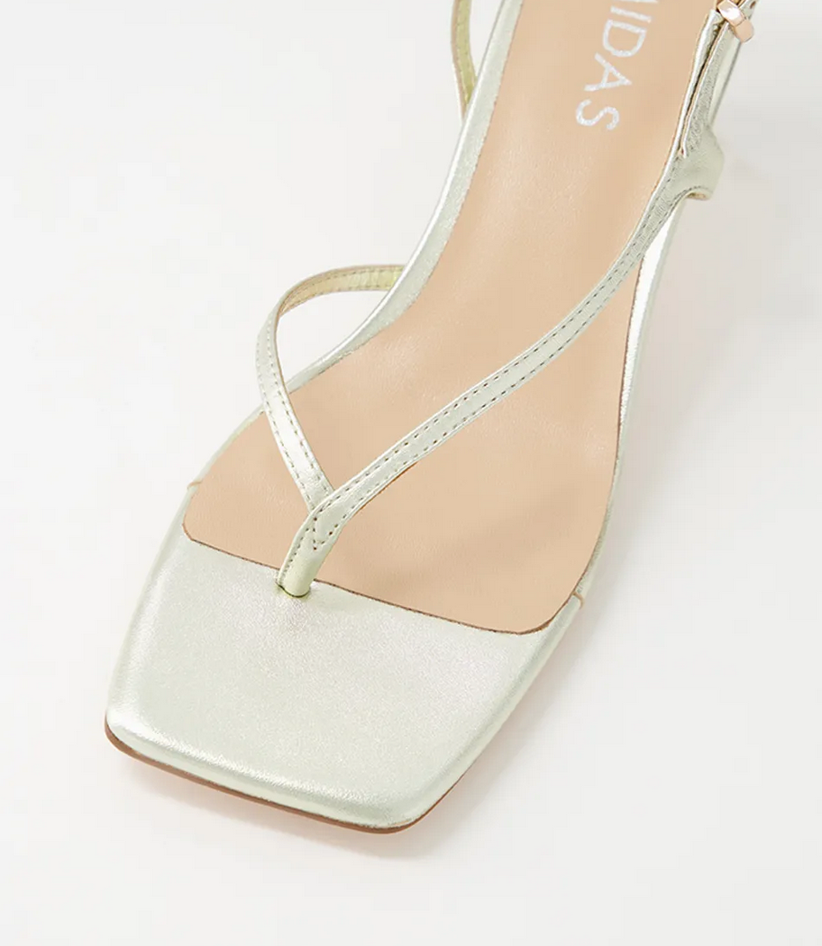 Midas Drewe Pale Gold Leather Heels - Size 38