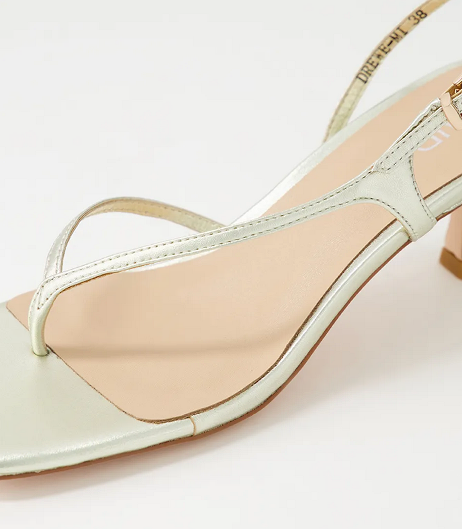 Midas Drewe Pale Gold Leather Heels - Size 38