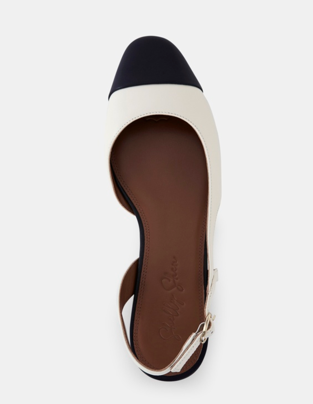 Shelly Shen Bone & Black Lori Flats - Size 38 (Brand New in Box)