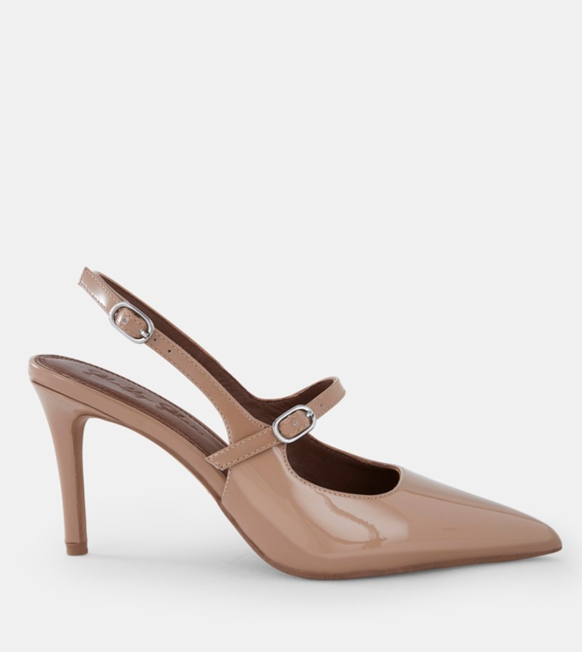Shelly Shen Milan Buff Patent Leather Heels - Size 38 (Brand New in Box)