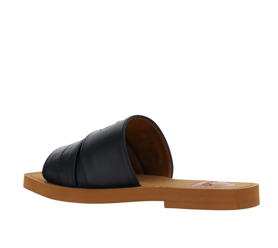Chloe Black Woody Slides - Size 37W (Box Included)