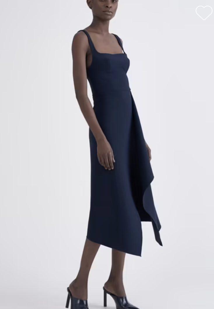 Dion Lee Navy Bustier Midi Dress - Size 8