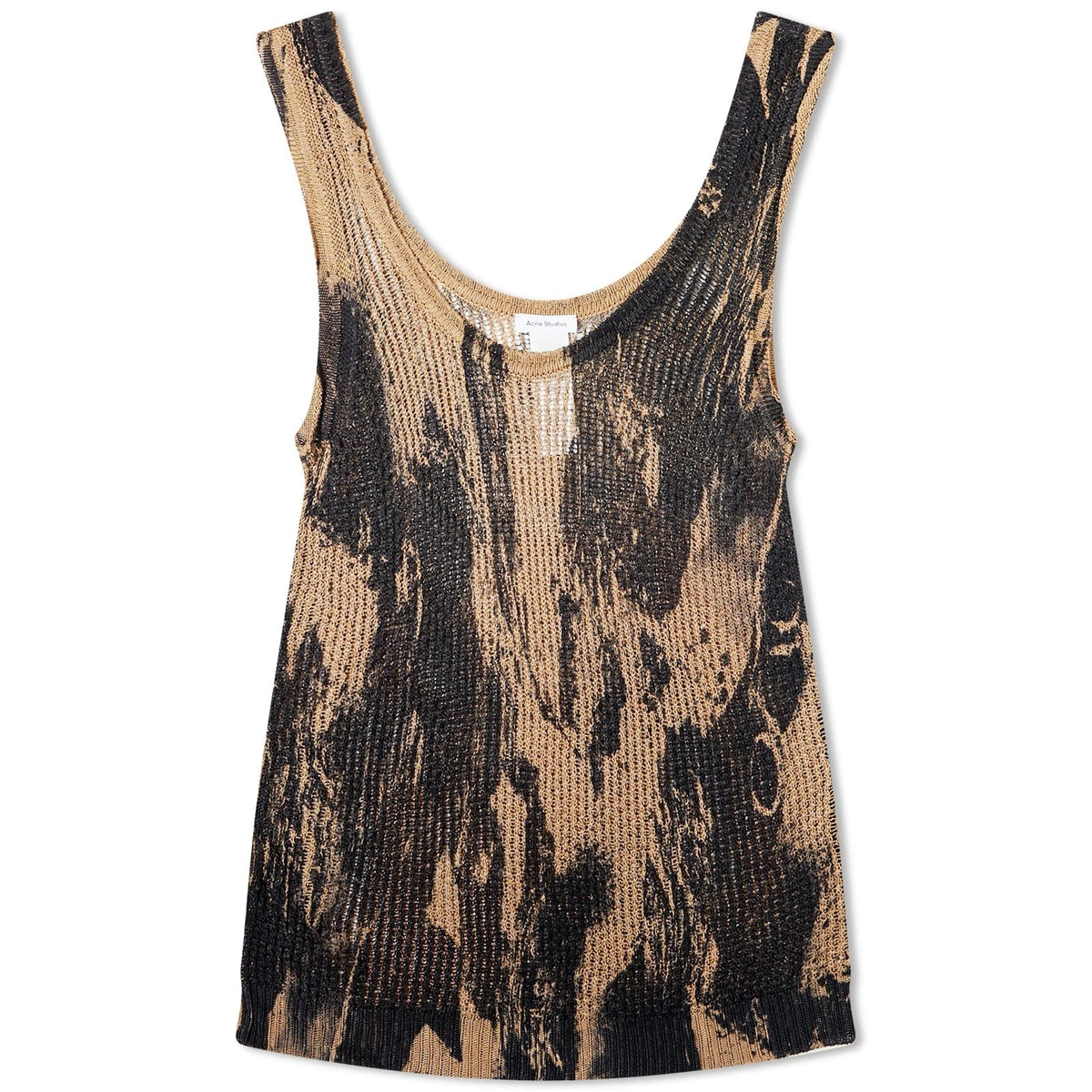 Acne Studios Paint Knitted Vest Tank Camel/Black - Size S