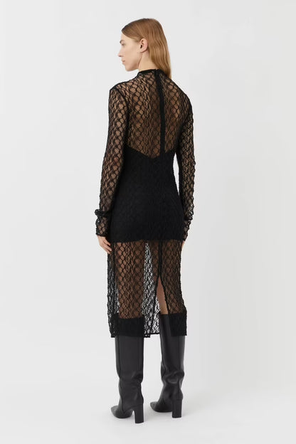 Camilla and Marc Black Lace Sheer Dress - Size 8