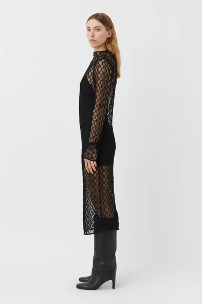 Camilla and Marc Black Lace Sheer Dress - Size 8