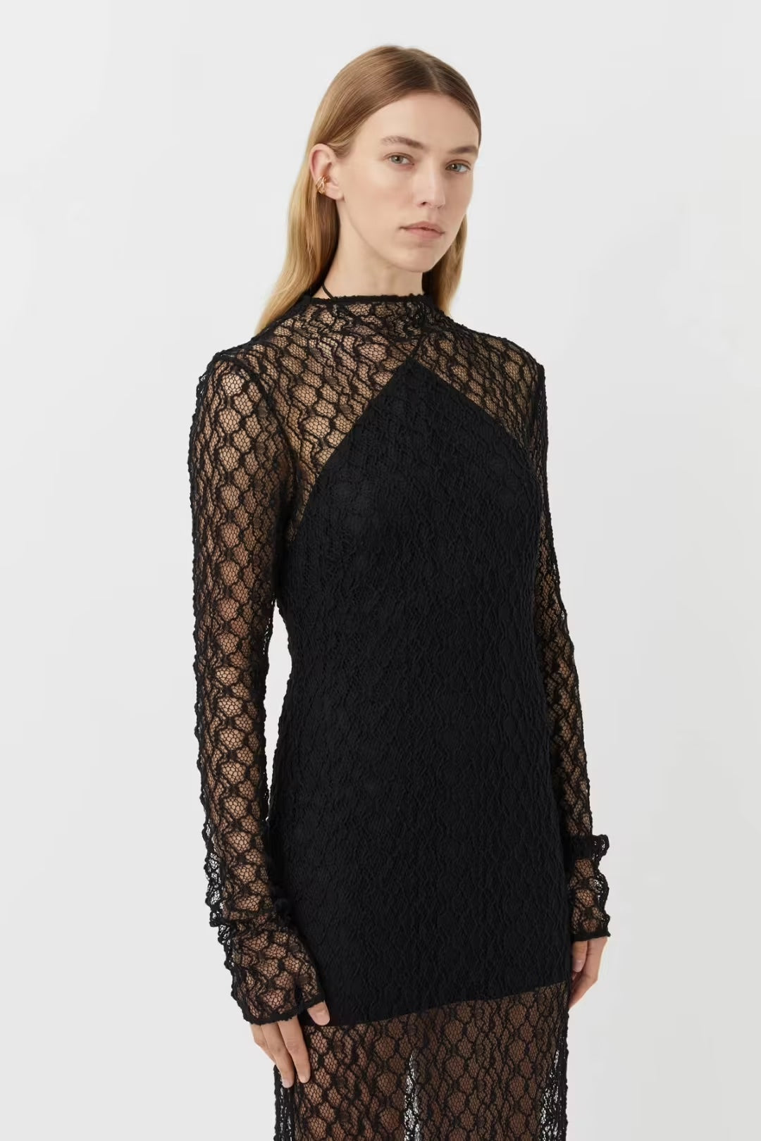 Camilla and Marc Black Lace Sheer Dress - Size 8