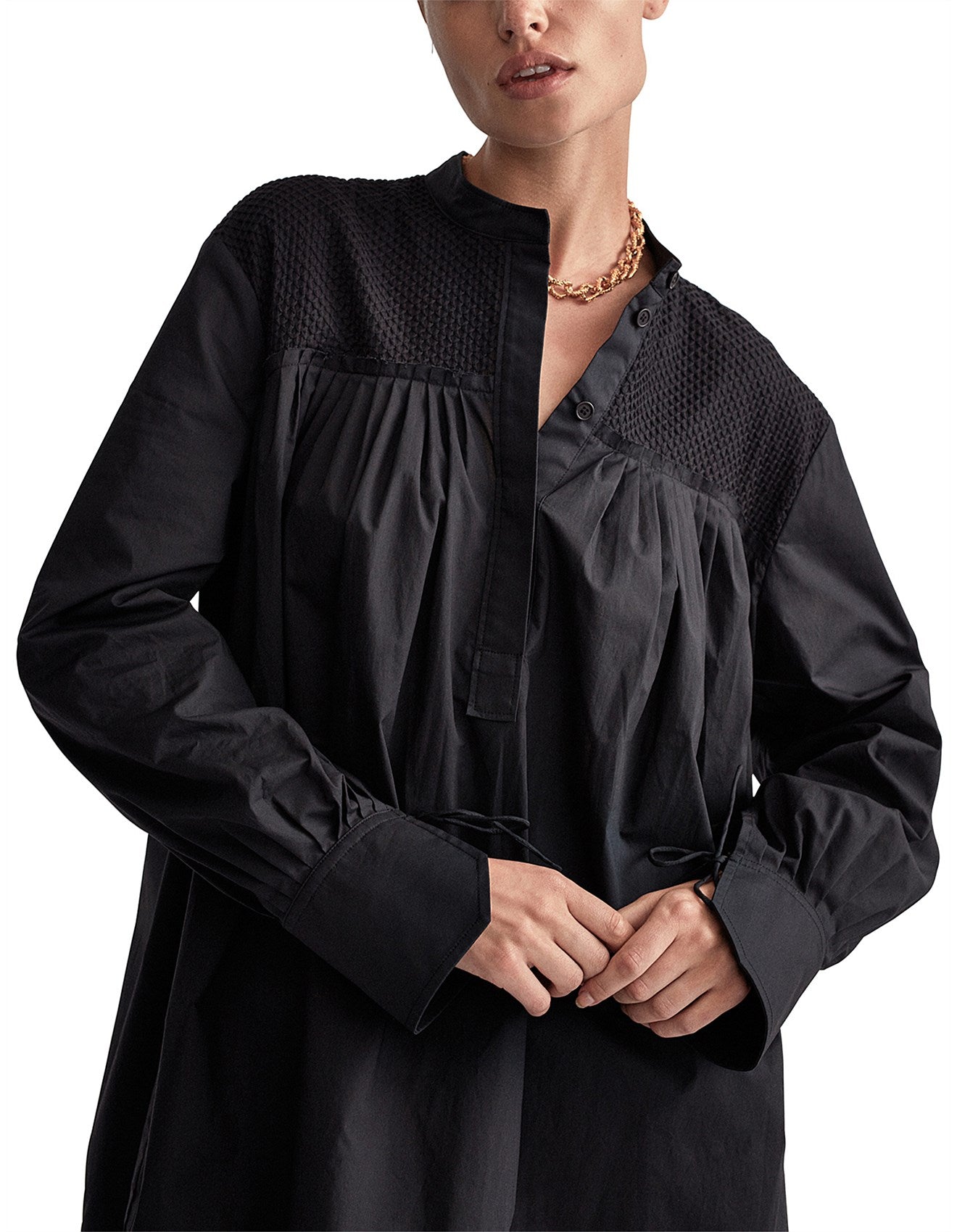 Camilla and Marc Pilato Tie Mini Shirt Dress  - Size  8
