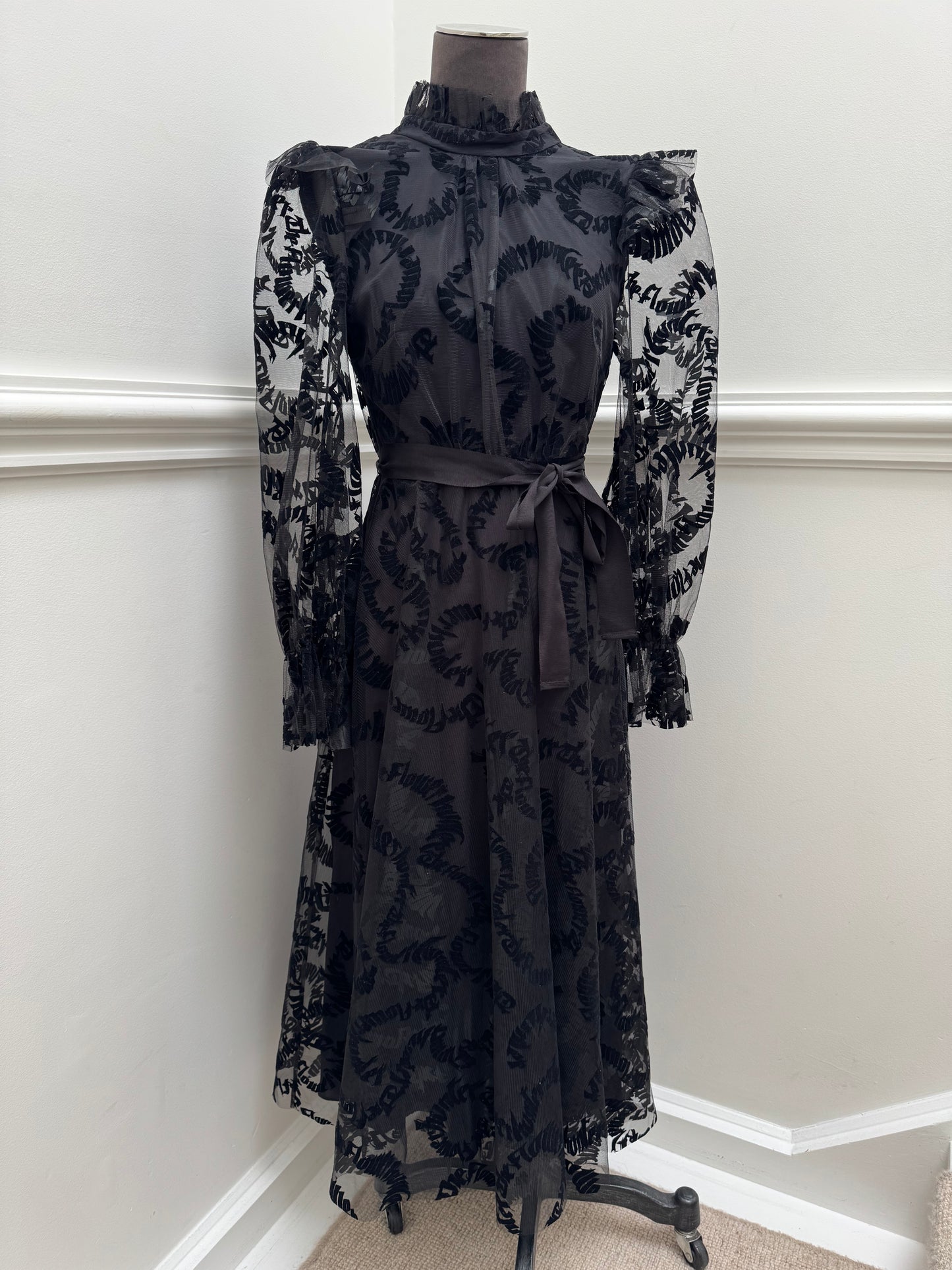 Zimmerman Ruffle-Trimmed Flocked Tulle Midi Dress - Size 0