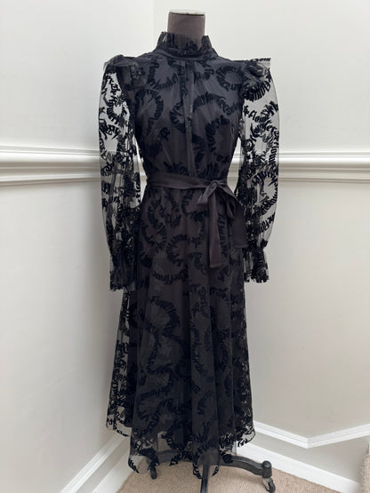 Zimmerman Ruffle-Trimmed Flocked Tulle Midi Dress - Size 0