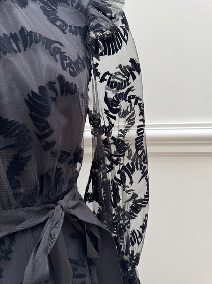 Zimmerman Ruffle-Trimmed Flocked Tulle Midi Dress - Size 0